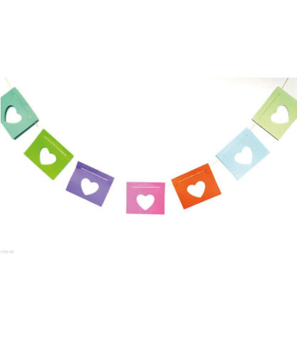 Kağıt Kalp Zarf Uzar Süs 12 Parça - 