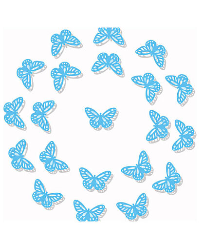 Kağıt Kelebek 3 Boyutlu 24 Parça Mavi - 