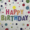 Kağıt Peçete Happy Birthday Baskılı Renkli Puanlı 20 Parça - 1