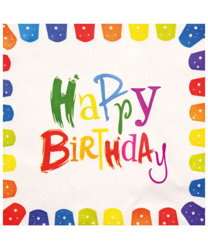 Kağıt Peçete Happy Birthday Fırça Model 20 Parça - 