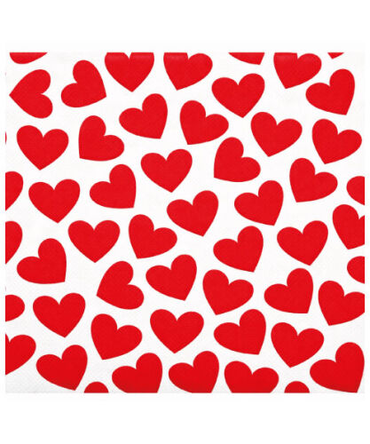 Kağıt Peçete Kalp Temalı Model 20 Parça - 