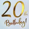 Kağıt Peçete Varak baskılı 20 Birthday Beyaz 20 Parça - 1