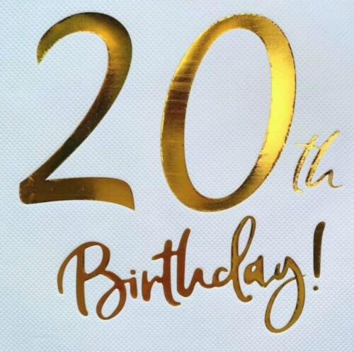 Kağıt Peçete Varak baskılı 20 Birthday Beyaz 20 Parça - 1