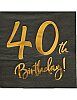 Kağıt Peçete Varak baskılı 40 Birthday Siyah 20 Parça - 1