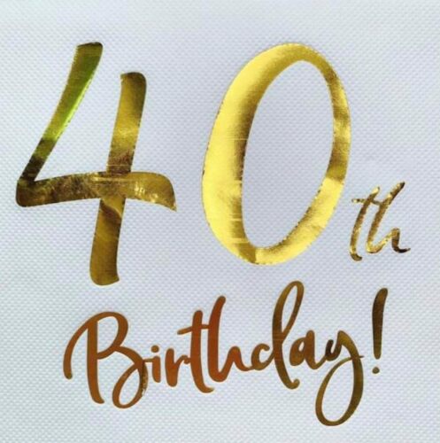 Kağıt Peçete Varak baskılı 40 Birthday Beyaz 20 Parça - 1