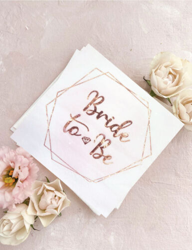 Kağıt Peçete Varak baskılı Bride To Be Rose Gold 20 Parça - 2