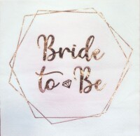 Kağıt Peçete Varak baskılı Bride To Be Rose Gold - 1