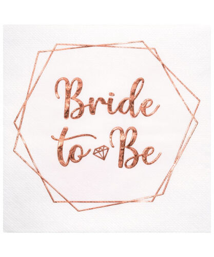 Kağıt Peçete Varak baskılı Bride To Be Rose Gold 20 Parça - 