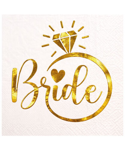 Kağıt Peçete Varak baskılı Bride Yüzük Model 20 Parça - 