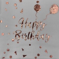 Kağıt Peçete Varak baskılı Happy Birthday Rose Gold 20 Parça - 1