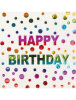 Kağıt Peçete Varak baskılı Happy Birthday Renkli Model 20 Parça - 1