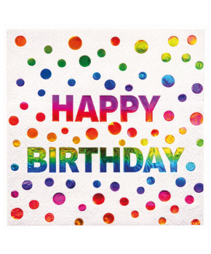Kağıt Peçete Varak baskılı Happy Birthday Renkli Model 20 Parça - 