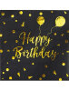 Kağıt Peçete Varak baskılı Happy Birthday Siyah 20 Parça - 1