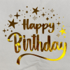 Kağıt Peçete Varak baskılı Happy Birthday Yıldızlı Beyaz 20 Parça - 1