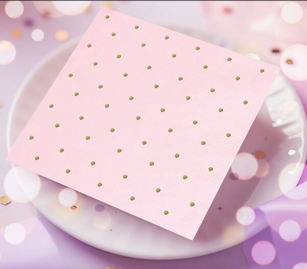 Kağıt Peçete Varak baskılı Puanlı Pembe 20 Parça - 2