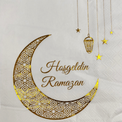 Kağıt Peçete Varak baskılı Ramazan Hilal Model - 1