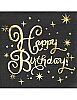 Kağıt Peçete Varaklı Happy Birthday Siyah Altın baskılı 20 Parça - 1