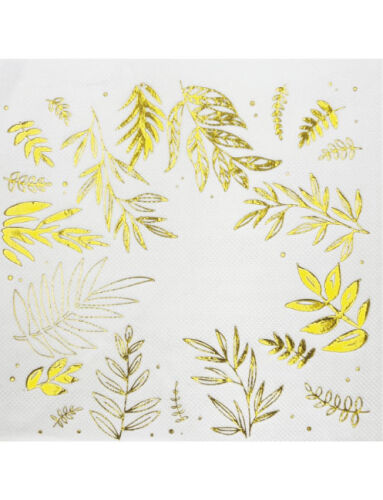 Kağıt Peçete Varaklı Yaprak Model Altın 20 Parça - 