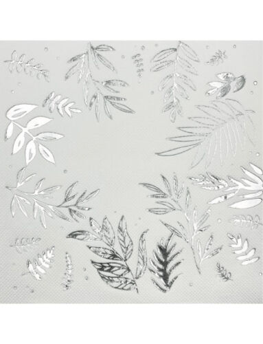 Kağıt Peçete Varaklı Yaprak Model Gümüş 20 Parça - 