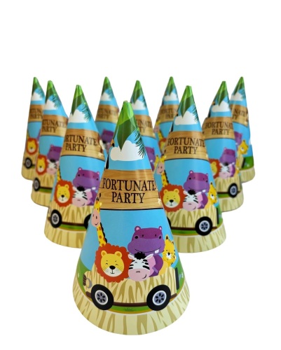 Kağıt Şapka Safari Temalı 20 Cm 6 Parça - 1