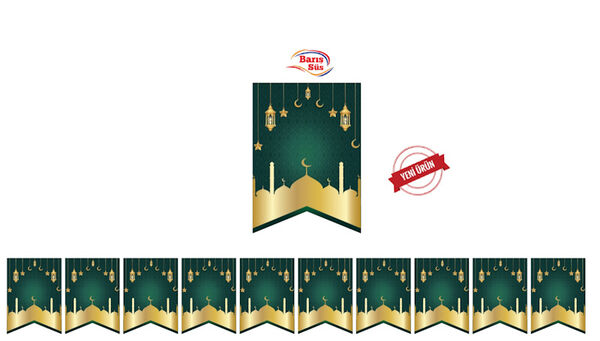 Kağıt Sıralı Banner Kırlangıç Model Ramazan Temalı - 3