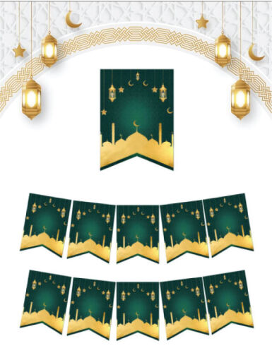 Kağıt Banner Sıralı Kırlangıç Model Ramazan Temalı - 