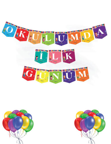Kağıt Banner Okulumda İlk Günüm - 1