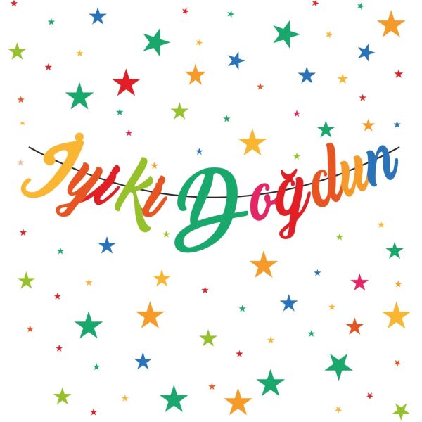 Kaligrafi Banner İyi Ki Doğdun Pastel Tema - 