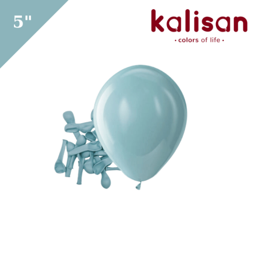 Lateks Retro Balon 5 inç 100 Parça Fırtına Mavi (Storm) - 
