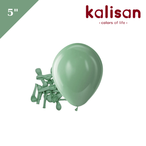 Lateks Retro Balon 5 inç 100 Parça Kış Yeşili (Winter Green) - 1