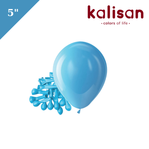 Lateks Retro Balon 5 inç 100 Parça Mavi Cam (Blue Glass) - 