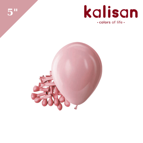 Lateks Retro Balon 5 inç 100 Parça Rosewood - 1