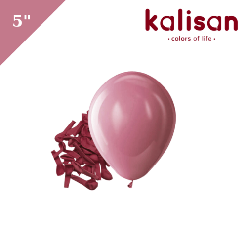 Lateks Retro Balon 5 inç 100 Parça Yaban Çileği (Vild Berry) - 