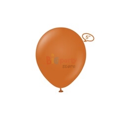 Lateks Retro 5 inç Pastel Balon 100lü Yanık Turuncu - 1