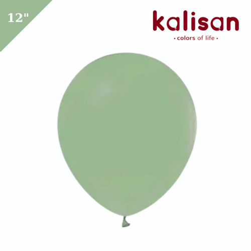 Lateks Retro Balon 100 Parça Kış Yeşili (Winter Green) 12 inç Kalisan - 1