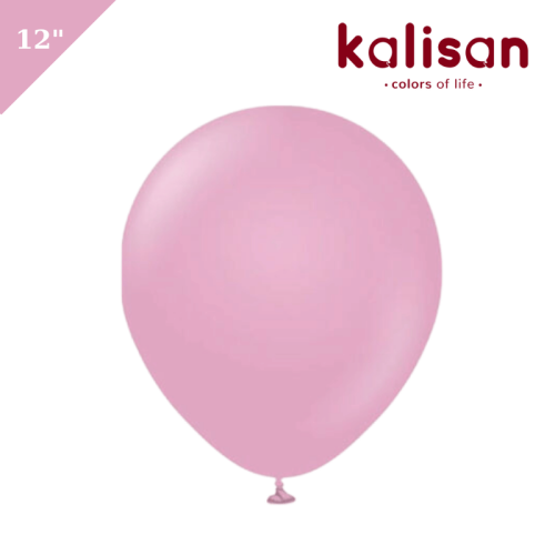 Lateks Retro Balon 12 inç 100 Parça Kalisan Toz Pembe (Dusty Rose) - 