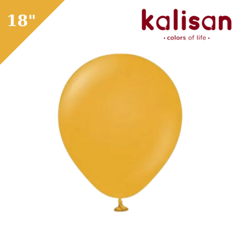 Lateks Retro Balon 18 inç Zerdeçal (Mustard) - 1