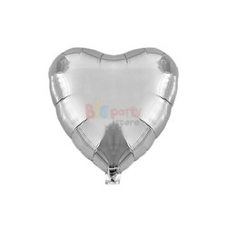  - Folyo Balon Kalp 40 Cm (18inç) Gümüş