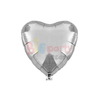Folyo Balon Kalp 40 Cm (18inç) Gümüş - 1