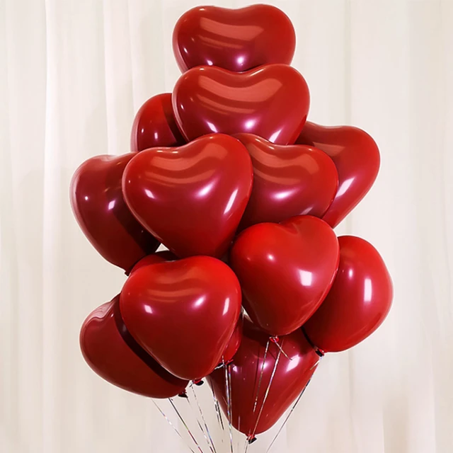Lateks Kalp Şekilli Balon Kırmızı 12 İnç 100 Parça - 2