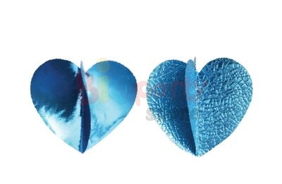 Kalp Süs 3 Boyutlu Sıralı Mavi 150 Cm 2 li - 2
