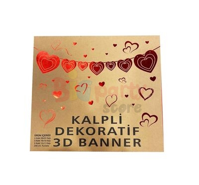 Kalpli Dekoratif 3D Banner 7li - 2