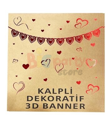 Kalpli Dekoratif 3D Banner 10lu - 2