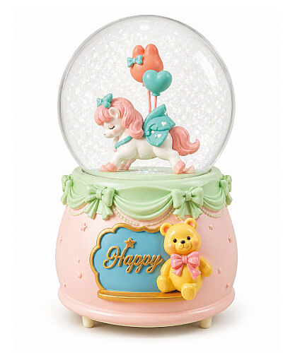 Kar Küresi Büyük Motorlu Kar Atan Pilli Pembe Unicorn - 