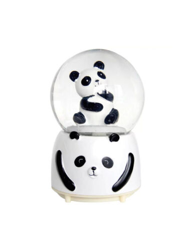 Kar Küresi Orta Boy Pilli Işıklı Oturan Panda Model - 