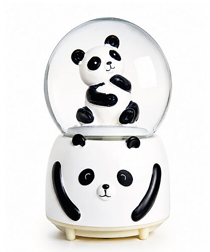 Kar Küresi Orta Boy Pilli Işıklı Oturan Panda Model - 