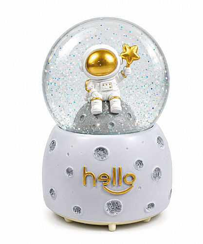 Kar Küresi Orta Boy Pilli Astronot - 