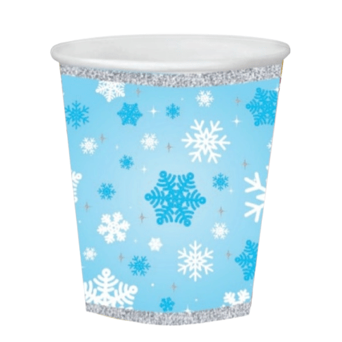 Karton Bardak Kar Temalı 8 Parça - 