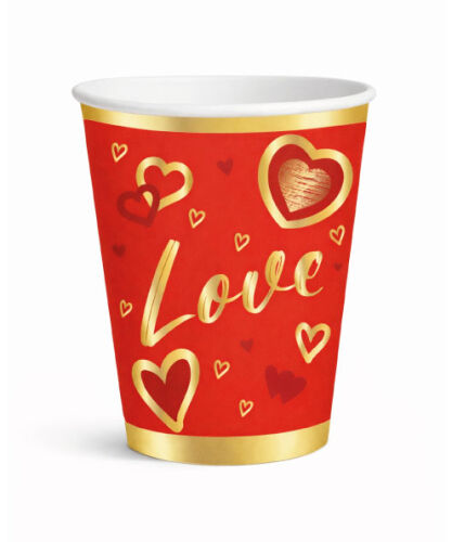 Karton Bardak Love 8 Parça - 