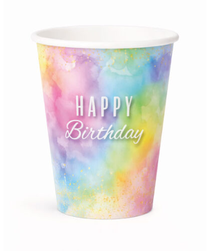 Karton Bardak Makaron Happy Birthday 8 Parça - 